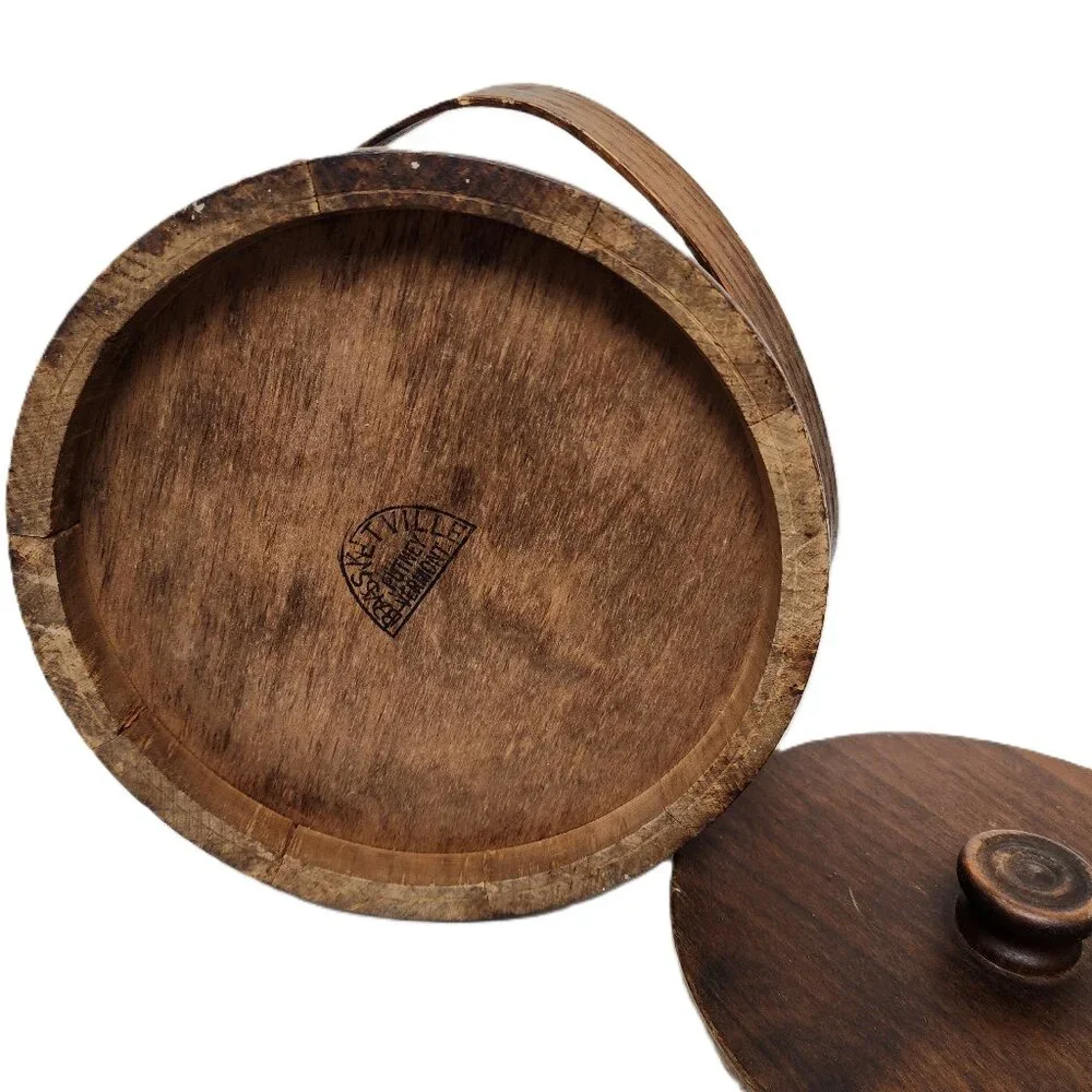 Vintage Basketville Putney Vermont Wood Barrel Cookie Bucket